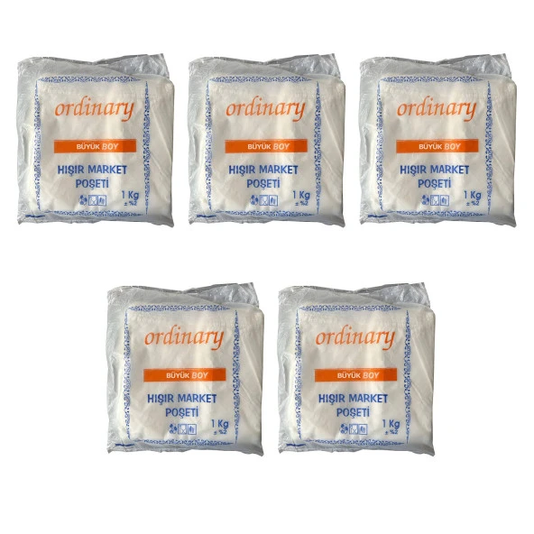 Ordinary Beyaz Market Poşeti Torbası - Hışır Atlet Poşet - Büyük Boy - 30 x 60 Cm. - 5 Kg. ürün görseli 1