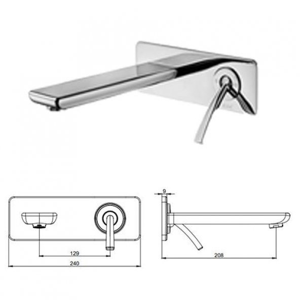 Eca Novita Ankastre Gömme Lavabo Bataryası Set (102167614H-K+102166603H) - 2