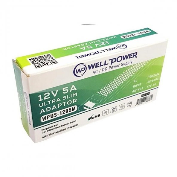 WELL POWER WPUS-1205M 12 VOLT 5 AMPER ADAPTÖR ULTRA SLİM LED TRAFOSU - 4