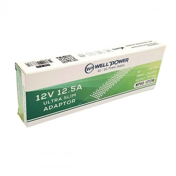 WELL POWER WPUS-1212M 12 VOLT 12.5 AMPER ADAPTÖR ULTRA SLİM LED TRAFOSU - 6