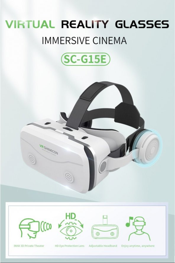 G15e Vr Gözlük Kulaklık Ile 3d Sanal Gerçeklik Gözlükleri 4.5-7.0 Inç Cep Telefonu Için Uyumlu