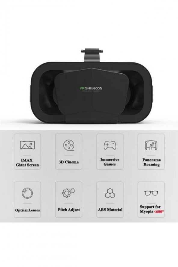 Vr Shinecon G10 3d Sanal Gerçeklik Gözlüğü Siyah 3.5-7.2 Inch - 2