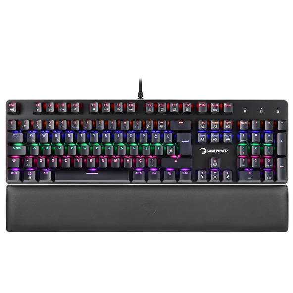 GamePower Ogre Rainbow 60M GamePower Blue Switch Türkçe Q USB Mekanik Gaming Klavye - 3 Yıl Garantili