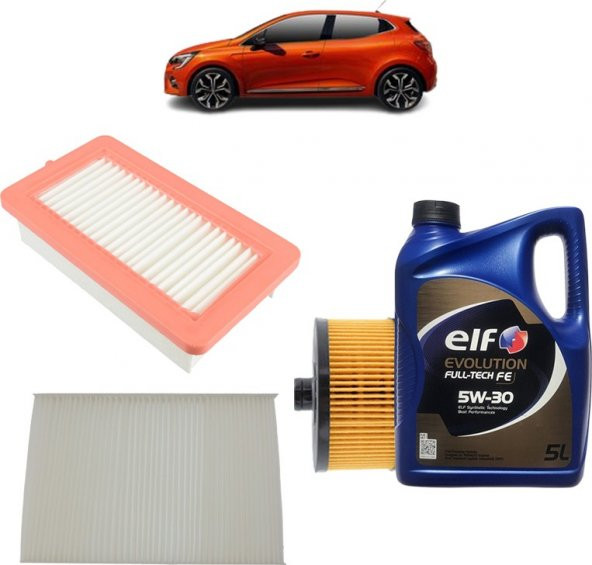 Mais Renault Clio 5 3Plus Filtre Bakım Seti 1.0 1.3 tCe Evolution Yağlı 2019 Sonrası KİT1131C