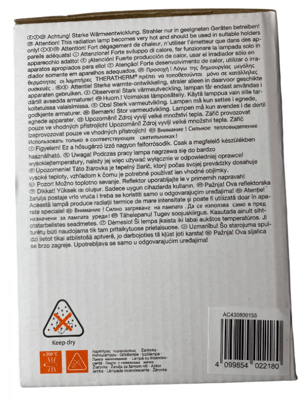 Osram Ledvance 250w Infrared Ampul Br40 E27 Isıtıcılı Lamba Kırmızı Işık