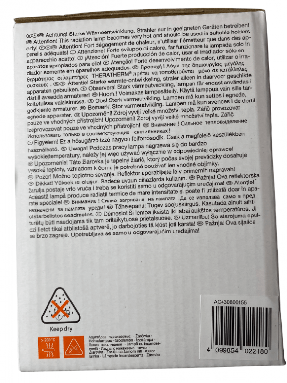 Osram Ledvance 250w Infrared Ampul Br40 E27 Isıtıcılı Lamba Kırmızı Işık (8 Adet) - 2