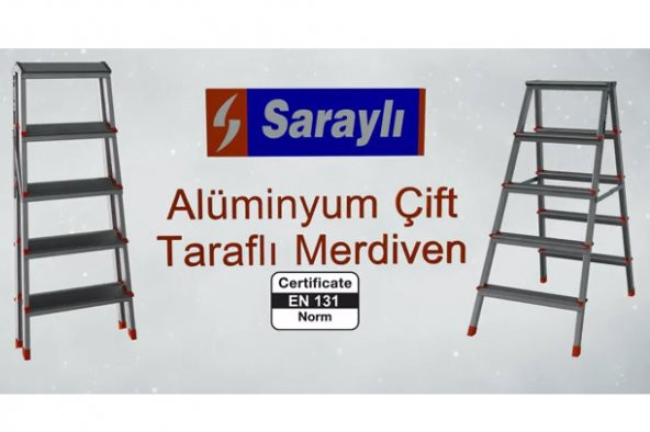Paslanmaz Alüminyum Çift Çıkışlı Çift Taraflı Seyyar Merdiven 4+4 Basamaklı - 2