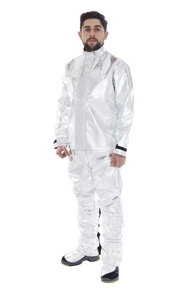 ALÜMİNİZE YANGINA YAKLAŞMA ELBİSES CEKET PANTOLON BAŞLIK - Resim 3