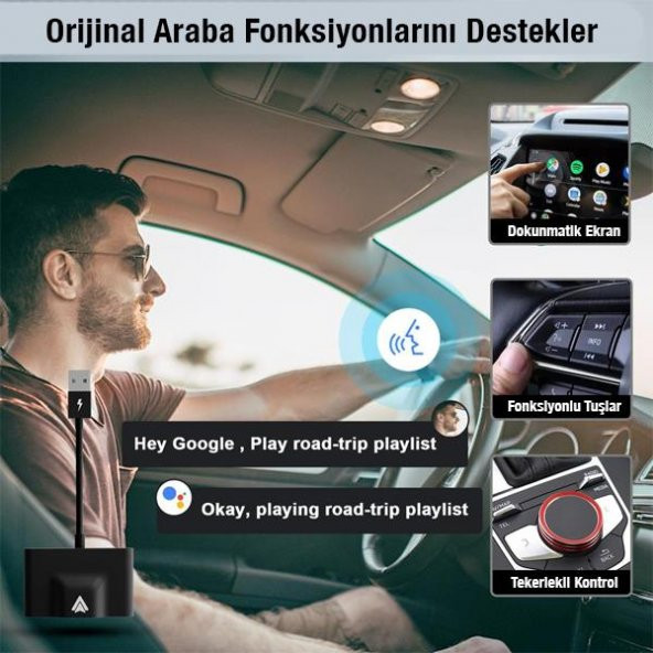 Coofbe Android Kablosuz Carplay Çevirici Android Multimedya Carplay Adaptörü Otomatik Bağlantı - 6