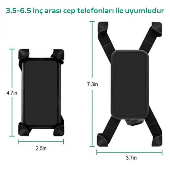 Coofbe Ayarlanabilir Açılı 360 Dönen Başlıklı Aynaya Takılan Motosiklet Tutucu Bisiklet Tutucu - 4