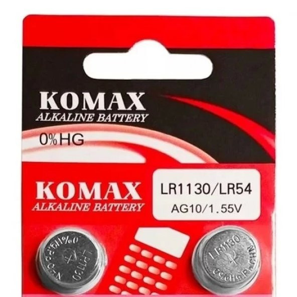 AG10 LR1130 LR54 1.5V Düğme Pil Komax