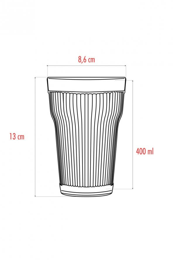 Akrilik Beyaz 6lı Uzun Bardak & Su Meşrubat Bardağı 400 ml ( Cam Değildir )