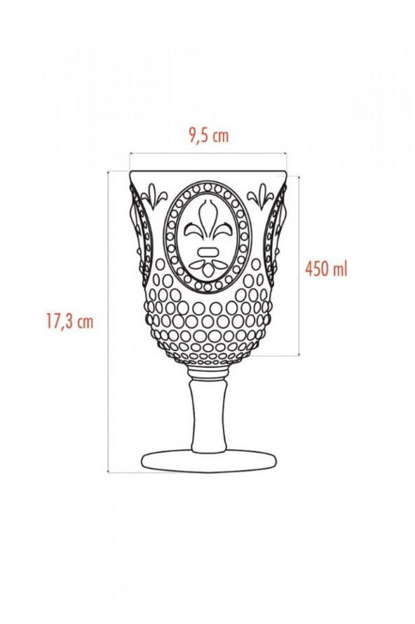 Akrilik Aquamarin 6lı Kadeh & Su Meşrubat Kahve Yanı Bardağı 450 ml ( Cam Değildir )