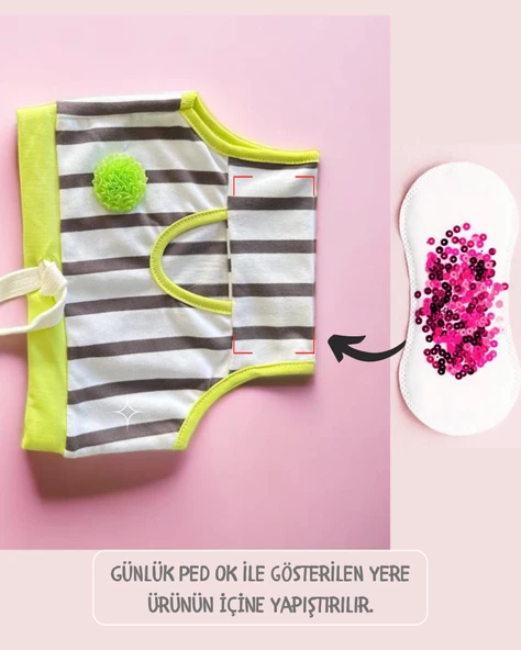 Lime Fuzz Kemique's Secret Köpek İç Çamaşırı Regl Külot Don - 5