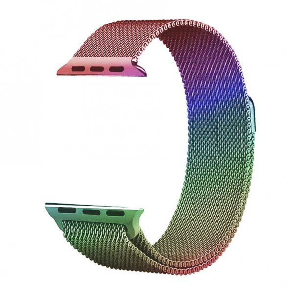 Apple Watch Uyumlu 38mm 40mm 41mm 1/2/3/4/5/6/se/7/8/ultra Kordon Metal Hasır Loop Kordon Rainbow