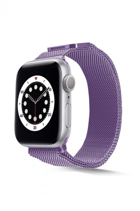Apple Watch Kordon Se Seri 38 Mm/40 Mm Uyumlu Hasır Örgü Metal Milano Kordon Kayış - 1