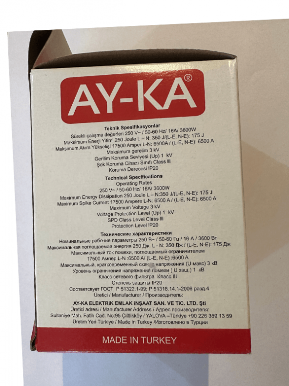 Ayka Tekli Akım Korumalı Priz (2 Adet) - 3