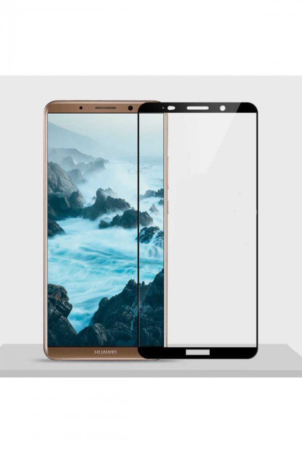 Huawei Mate 10 Pro Zore Kenarları Kırılmaya Dayanıklı Cam Ekran Koruyucu Siyah