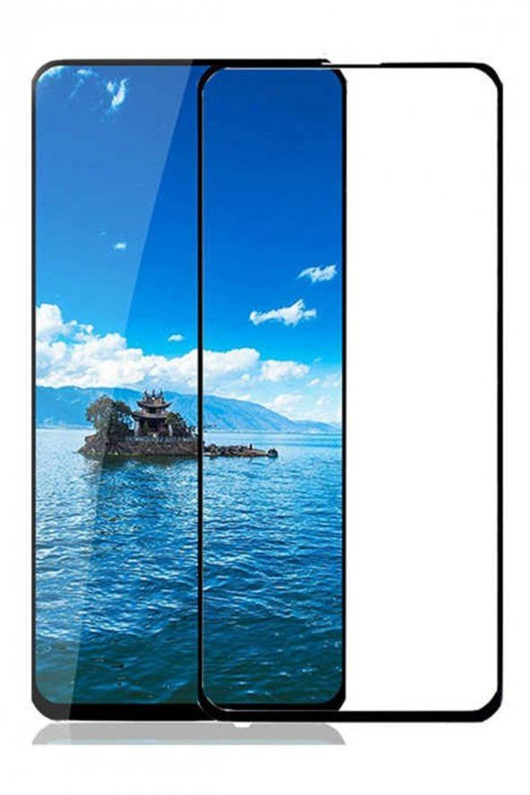 Huawei P Smart Pro Kavisli Tam Kaplayan 5d Ekran Koruyucu Cam Siyah