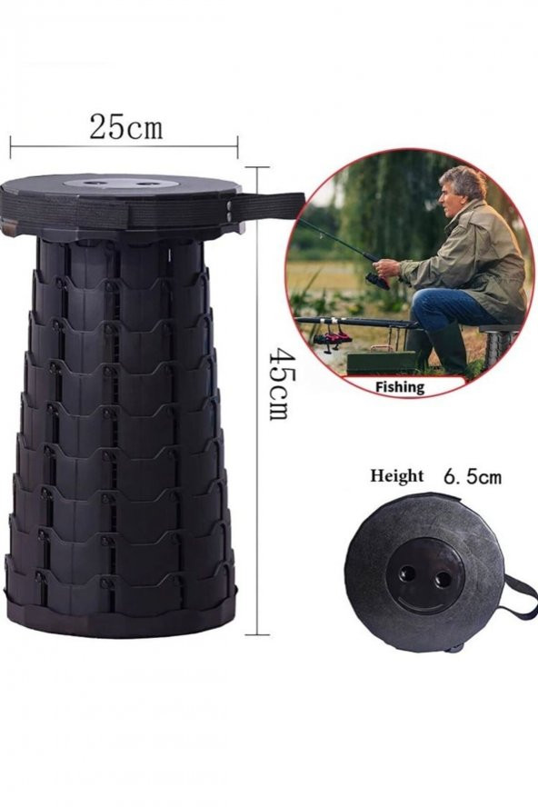 Açılır Katlanır Taşınabilir Ayarlanabilir Tabure 150kg Taşıma Kapasiteli Portatif Tabure - 2