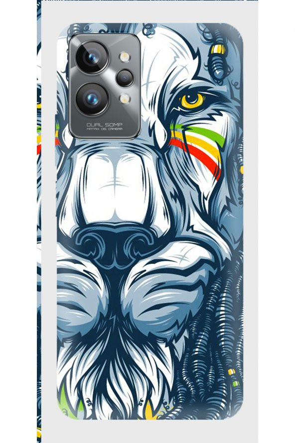 Realme Gt2 Pro 5G Aslan Şeffaf Desenli Silikon Kılıf