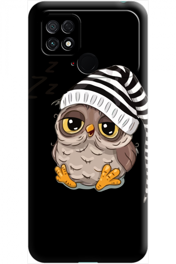 Xiaomi Poco C40 Renkli Desenli zebra bereli baykuş  Kılıf