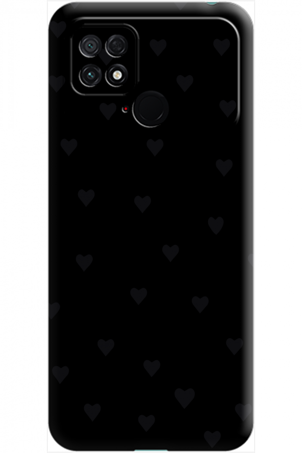 Xiaomi Poco C40 Renkli Desenli gri kalp Kılıf