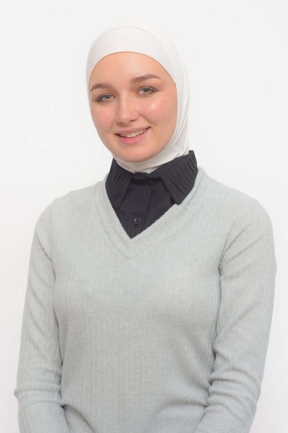Kadın Plise Gömlek Yaka Hazır Tesettür İç Boyunluk Yakalık - 3
