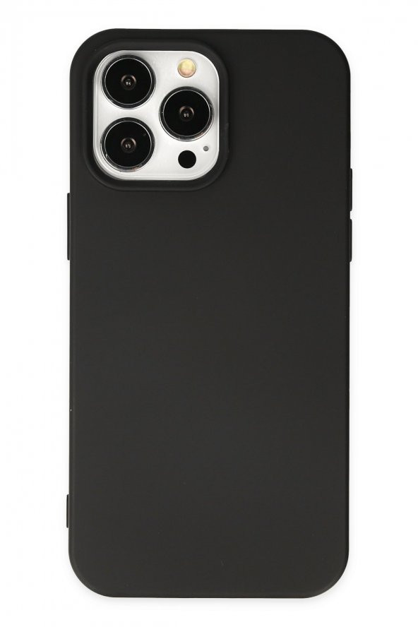 Bilişim Aksesuar Lansman iPhone 14 Pro Kılıf Nano içi Kadife  Silikon - Siyah - 1