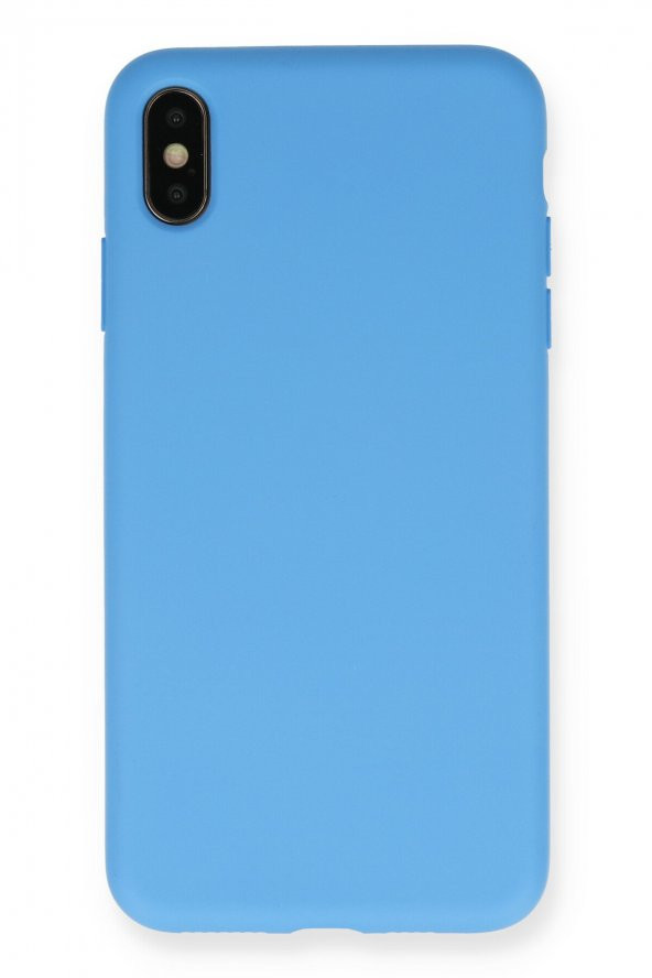 Bilişim Aksesuar Lansman iPhone X Kılıf Nano içi Kadife  Silikon - Mavi