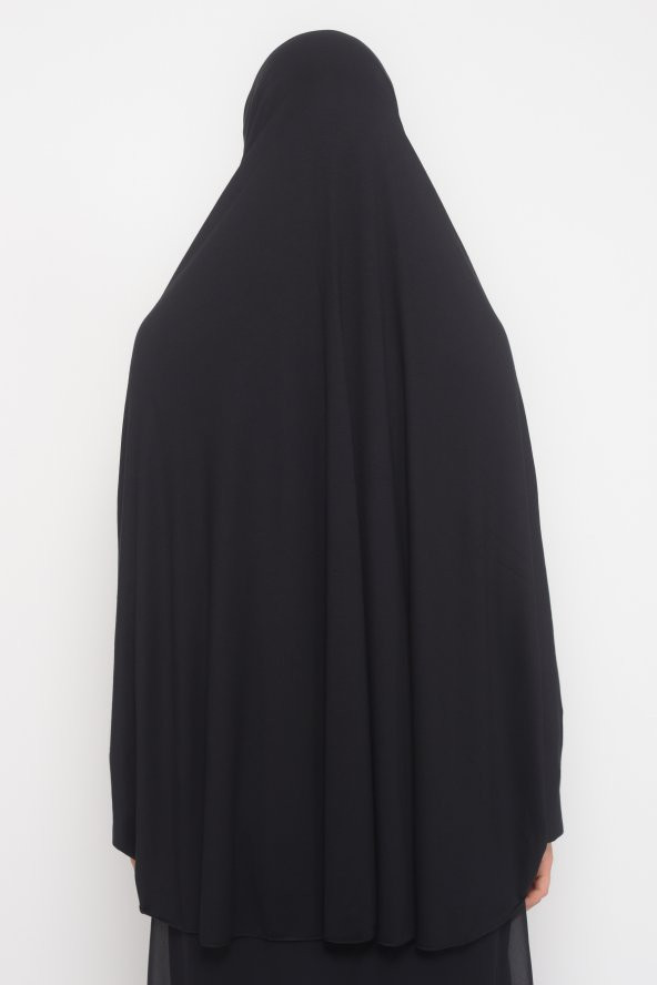 Kollu Sufle Çarşaf Üstü Peçeli Pratik Tesettür Hijab - Nikaplı Namaz Örtüsü - 8