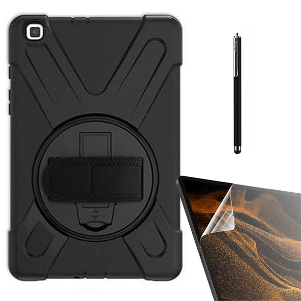 Smcase Samsung Galaxy Tab A8 2019 T290 Kılıf Tablet Tank Koruma Defender Standlı df11 Nano Kalem