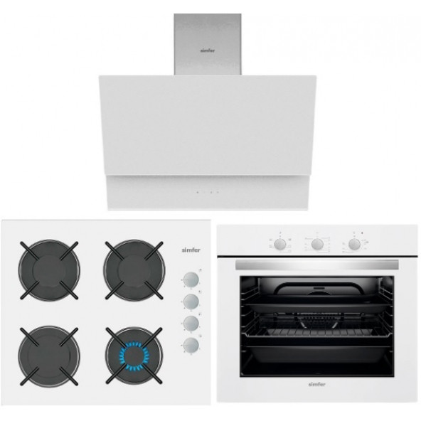 Simfer Ekonomik Beyaz Ankastre Cam Set (3507 - 9614 -7339)