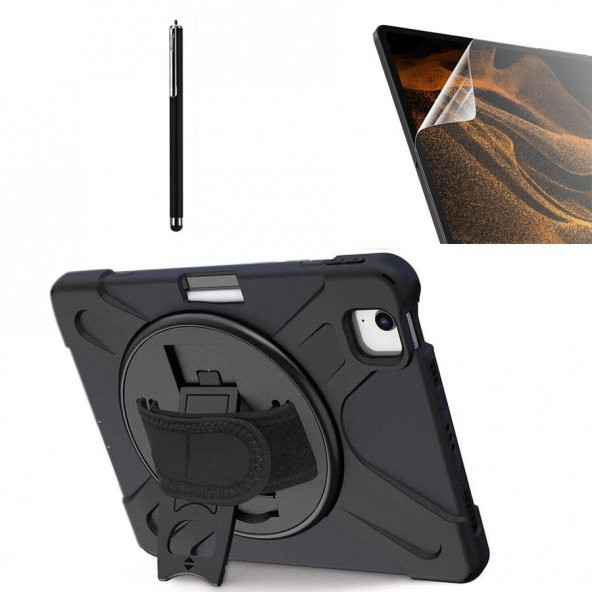 Smcase Apple iPad Air 10.9 2022 5.Nesil Kılıf Tablet Tank Koruma Defender Standlı df22  Nano  Kalem