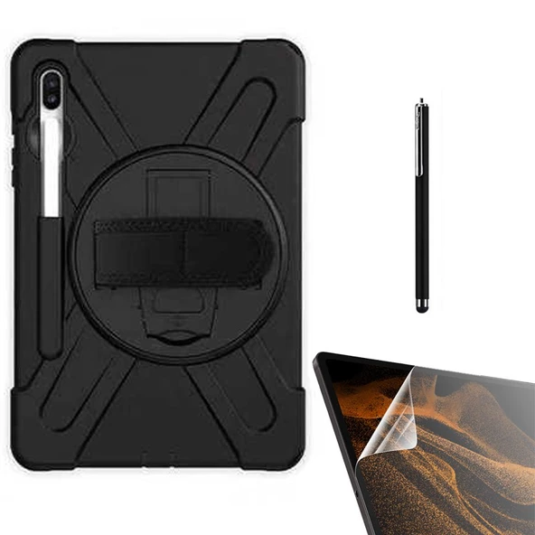 Smcase Samsung Galaxy Tab S6 T860 Kılıf Tablet Tank Koruma Defender Standlı df22  Nano  Kalem