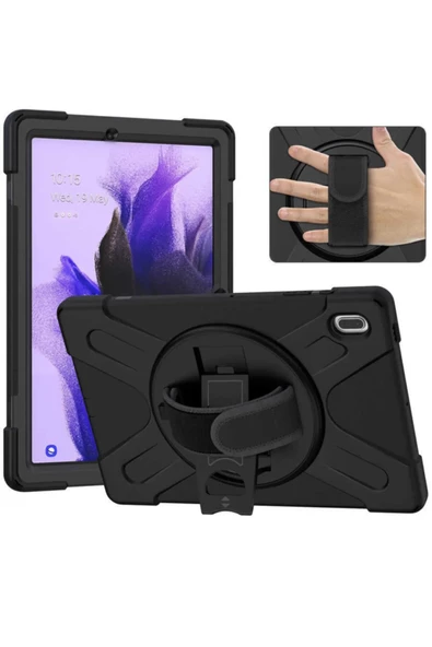 Smcase Samsung Galaxy Tab S7 Fe T730 Kılıf Tablet Tank Koruma Defender Standlı df3 - 2