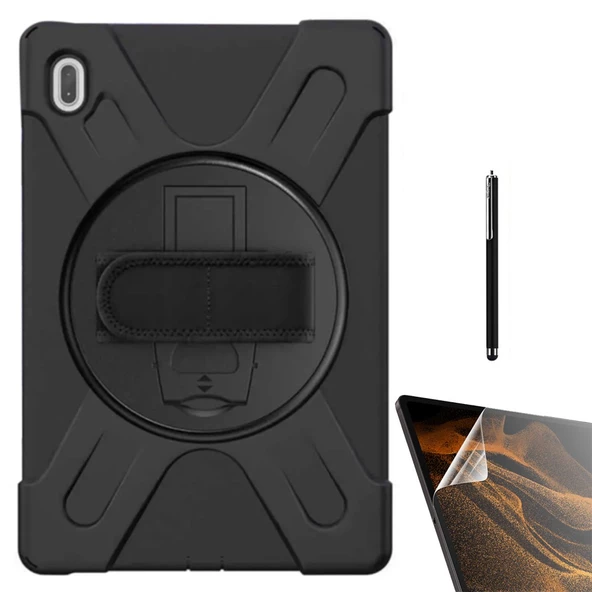 Smcase Samsung Galaxy Tab S7 Fe T730 Kılıf Tablet Tank Koruma Defender Standlı df33  Nano  Kalem