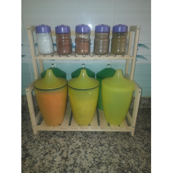 Petek Home Life tezgah üstü düzenleyici çok amaçlı ahşap raf - 3