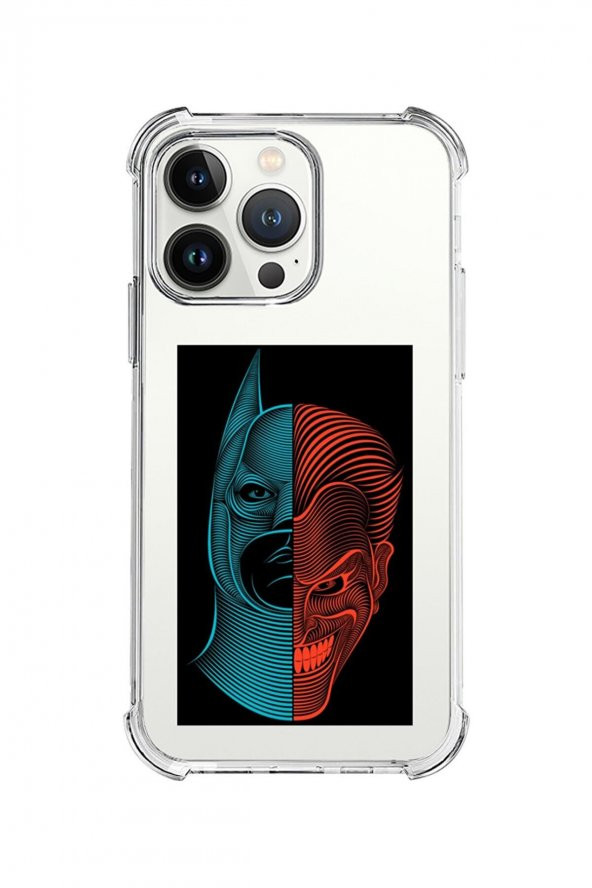Apple Iphone 13 Pro Max Kılıf Joker Desenli Köşeli Airbag Nitro Şeffaf Silikon Kılıf Kapak