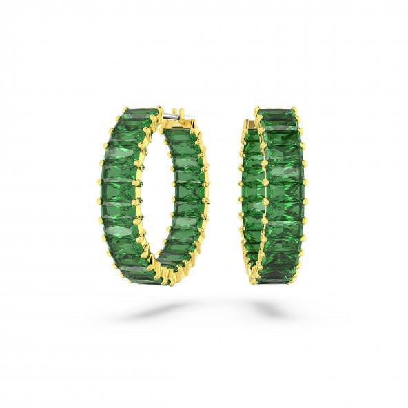 5658651 Swarovski Küpe Matrix:Pe Hoop Baguette Earrings Green Gre/Gos