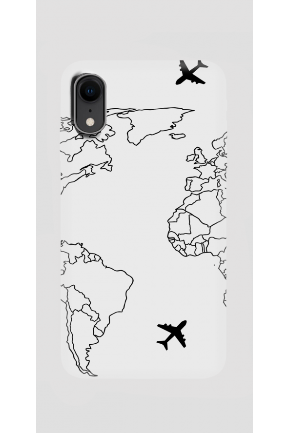 iphone Xr Kılıf Harita Baskılı Lansman Silikon Kılıf Kapak