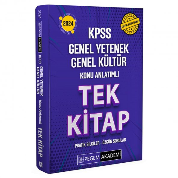 Pegem 2024 KPSS Genel Yetenek Genel Kültür Konu Anlatımlı Tek Kitap Pegem Akademi Yayınları