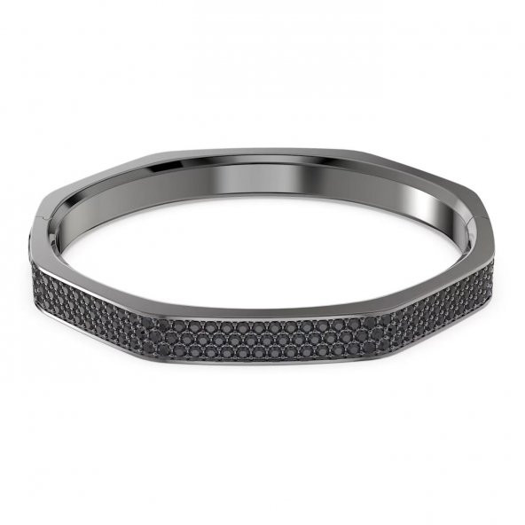 5656842 Swarovski Bilezik Dextera:Bangle Octagon shape, Pave Large Black, Ruthenium plated Size M