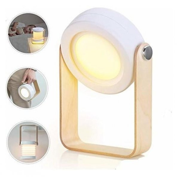 Katlanabilir Dokunmatik Kısalabilir USB Şarj Edilebilir LED Gece Lambası - 3