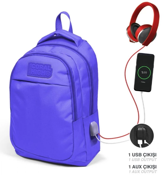 Coral High Kız Çocuk Okul Çantası ve Beslenme Çantası Seti - Lavanta - Resim 2