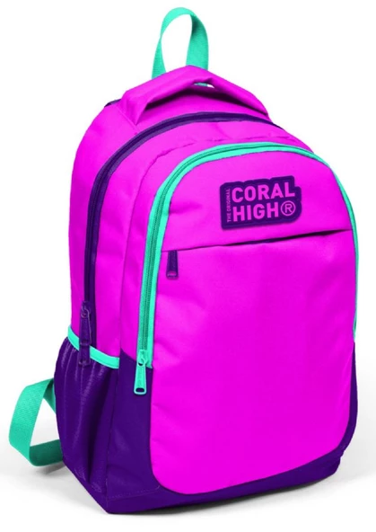 Coral High Pembe Mor Kız Çocuk USB Çıkışlı İlkokul ve Ortaokul Sırt Çantası ürün görseli