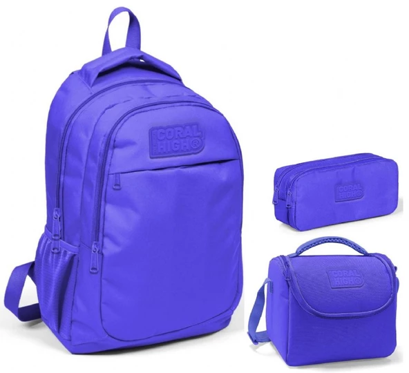 Coral High Lavanta Üçlü Okul Çanta Seti ürün görseli