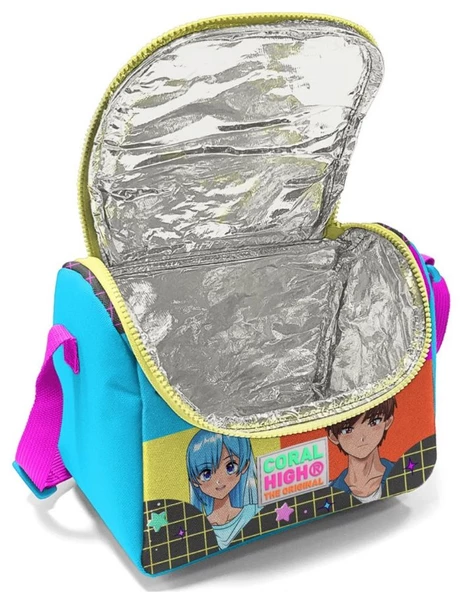 Coral High Mavi Pembe Anime Çekçek Okul Çantası Seti - Işıklı Tekerlekler - Kız Çocuk - Resim 4