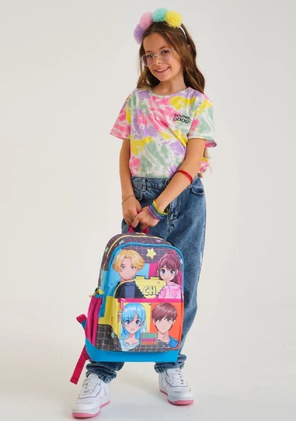 Coral High Mavi Anime İlkokul ve Günlük Sırt Çantası - Kız Çocuk - Resim 4