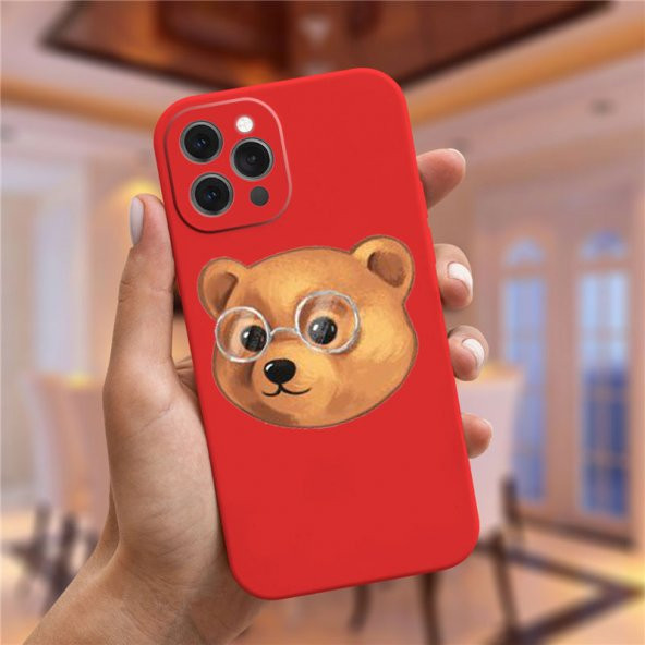 Apple iphone 12 Pro Max Kılıf Teddy Bear  Lansman Silikon Kılıf Kapak